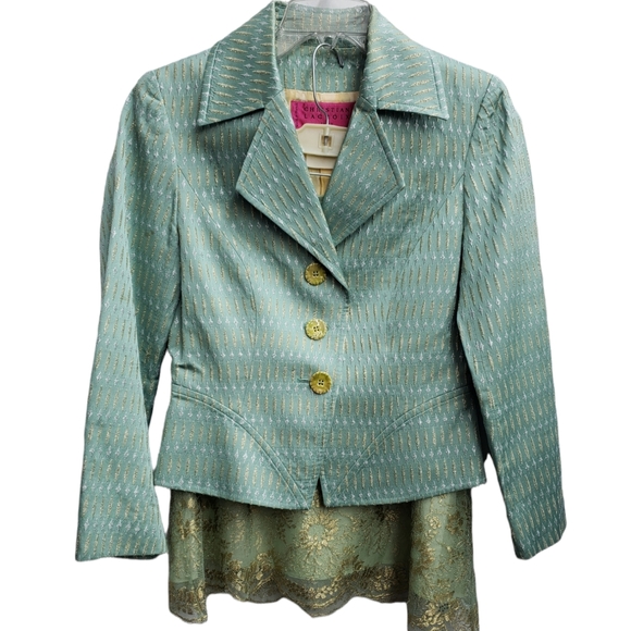 Christian Lacroix Dresses & Skirts - Vintage Christian LaCroix size Small (36) - 2 piece mint & gold suit